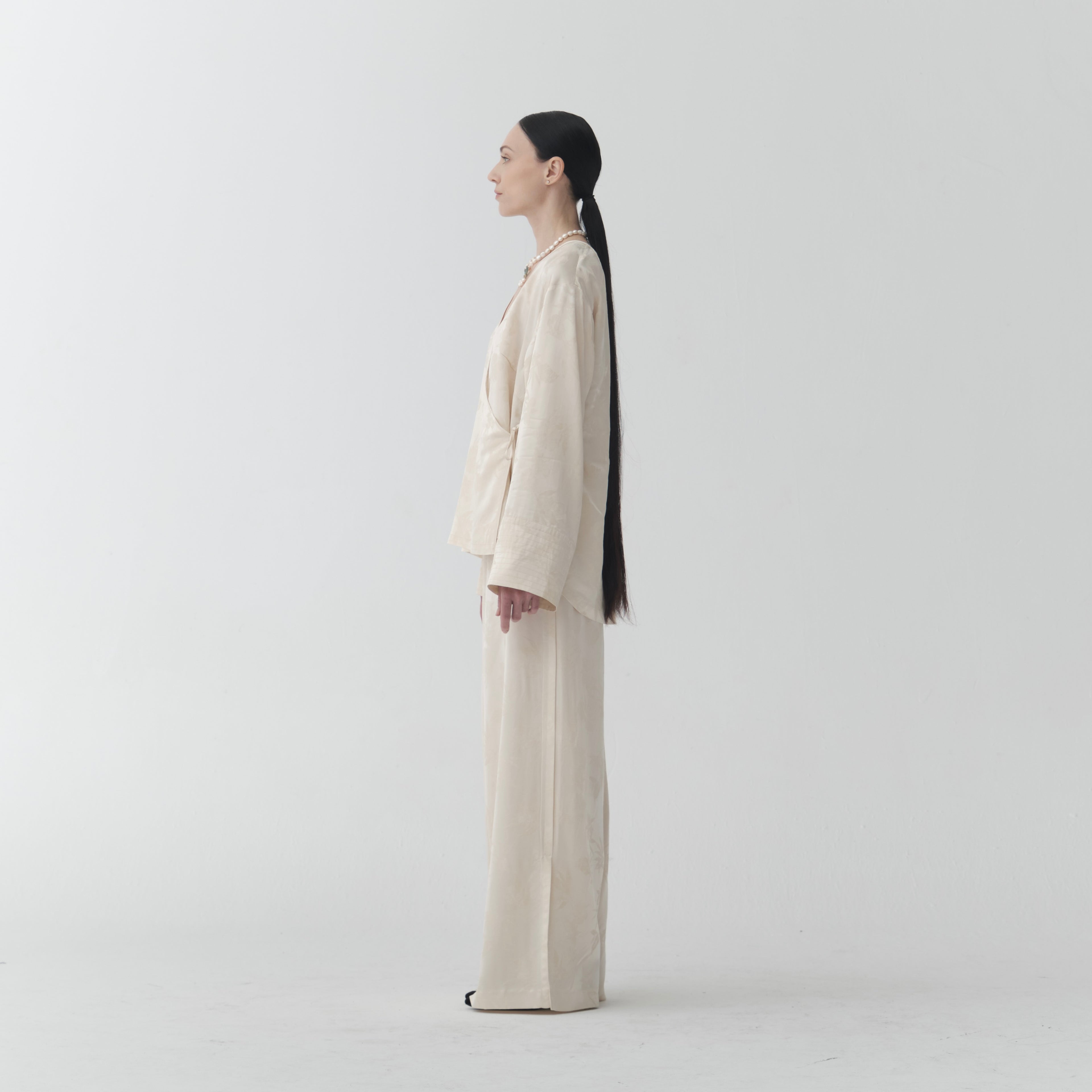 BL01 - Jacquard Wrap Blouse
