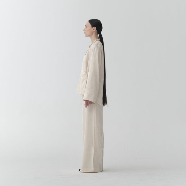 BL01 - Jacquard Wrap Blouse