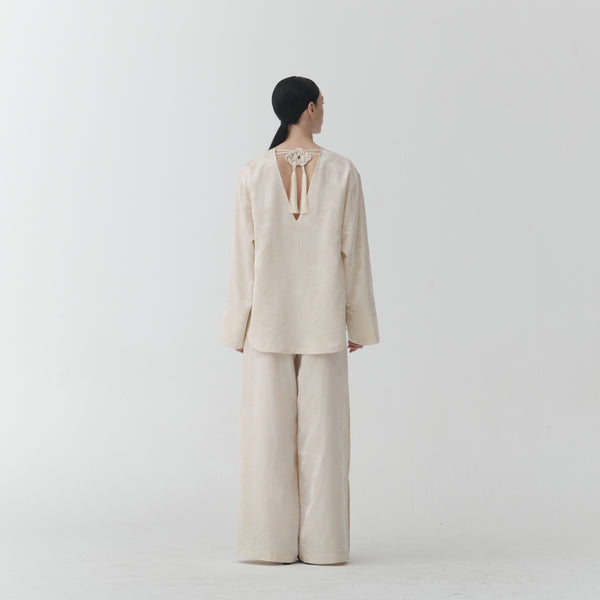 BL01 - Jacquard Wrap Blouse